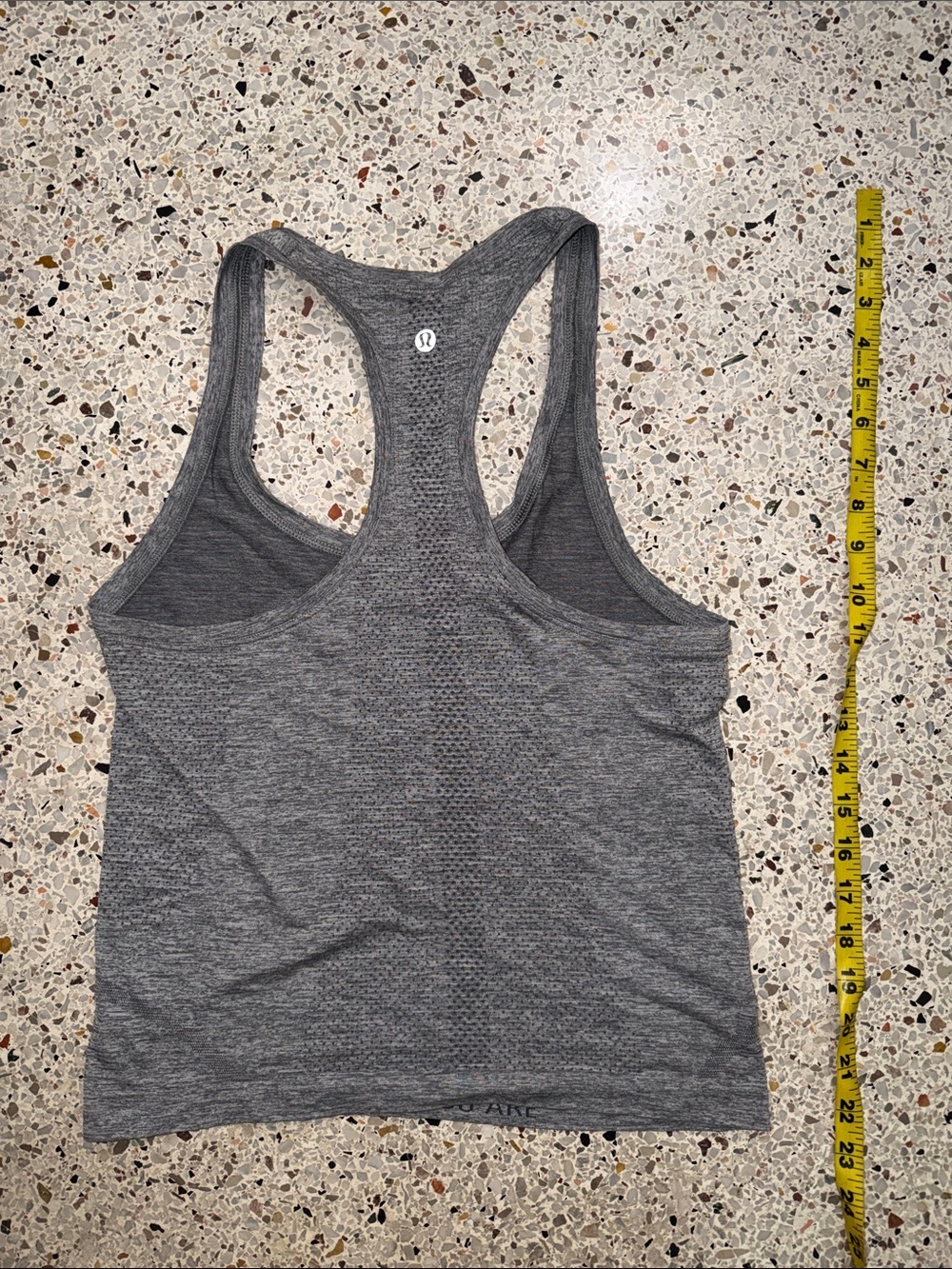 Lululemon grey gray tech swifty racerback tank top race length 4